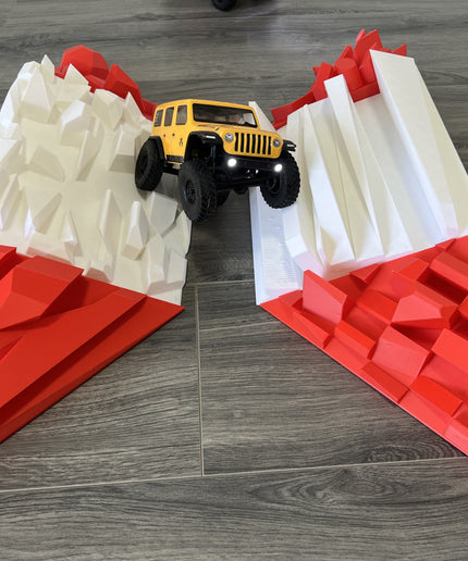 1/24th Canyon Crawler Ramp Set - Very Aggressive Terrain Set - Crawler Scale - Display - Includes Anti Slip Rubber Feet - Expandable