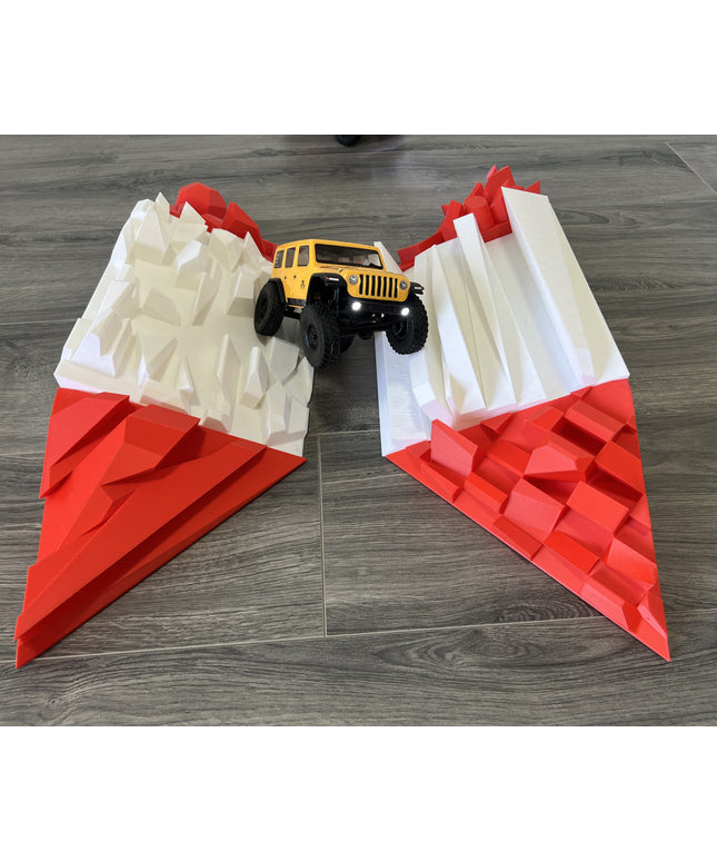 1/24th Canyon Crawler Ramp Set - Very Aggressive Terrain Set - Crawler Scale - Display - Includes Anti Slip Rubber Feet - Expandable
