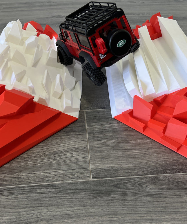 1/24th Canyon Crawler Ramp Set - Very Aggressive Terrain Set - Crawler Scale - Display - Includes Anti Slip Rubber Feet - Expandable