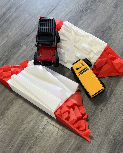 1/24th Canyon Crawler Ramp Set - Very Aggressive Terrain Set - Crawler Scale - Display - Includes Anti Slip Rubber Feet - Expandable