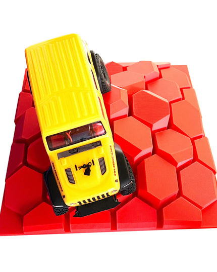 1/24th Crawler 1 Square Foot Adventure Plate - Hexed Design - Coffee Table Fun - Crawler Scale - Ikea Shelf - Anti Slip Rubber Feet