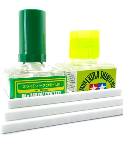 Anti-Tip 3D Printed Double Tamiya and Mr Hobby Glue Square Bottle Holder with Rubber Feet Tamiya 87038 87182 Mr Cement