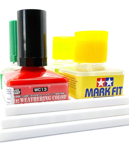 Anti-Tip 3D Printed Quad Tamiya and Mr Hobby Glue Square Bottle Holder with Rubber Feet Tamiya 87038 87182 Mr Cement