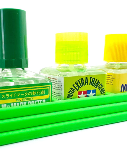 Anti-Tip 3D Printed Triple Tamiya and Mr Hobby Glue Square Bottle Holder with Rubber Feet Tamiya 87038 87182 Mr Cement