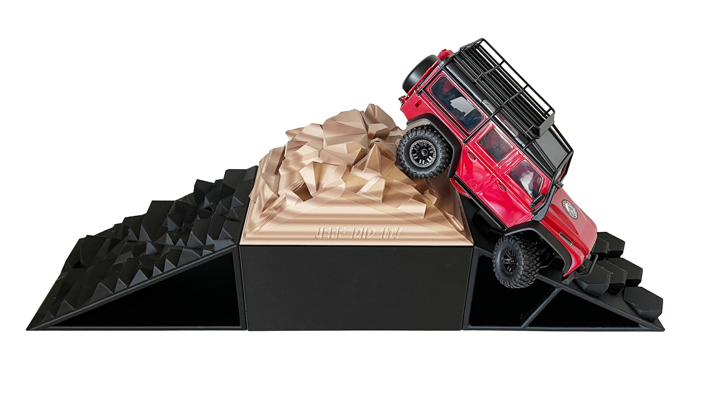 1/16- 1/18th Realistic Sedimentary Rock Display & Compatible w/Traxxas TQi Radio - Crawler - 2 Ramp Set / Back Scratcher - Customizable