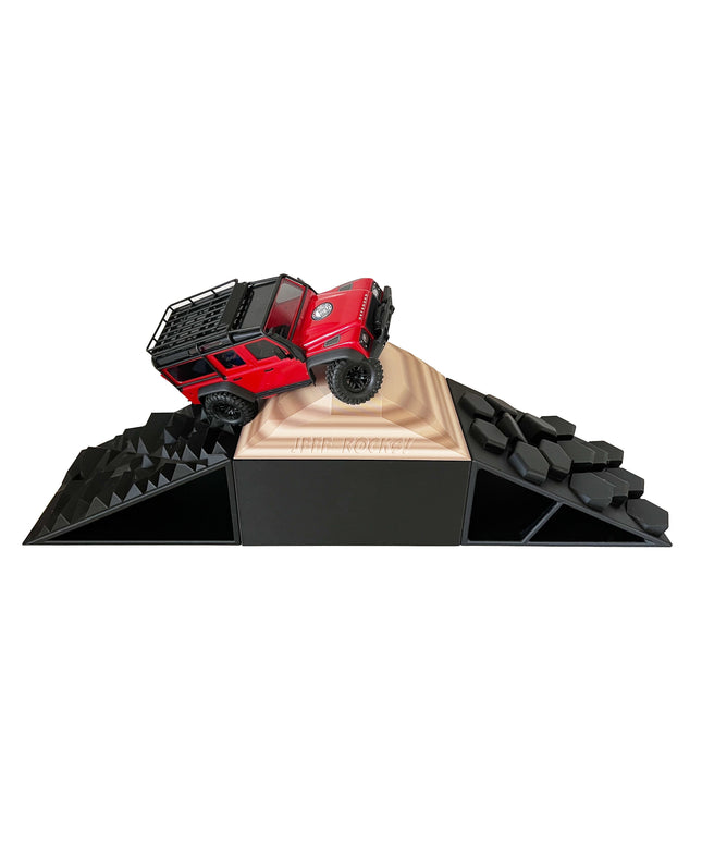 1/16- 1/18th Realistic Sedimentary Rock Display & Compatible w/Traxxas TQi Radio - Crawler - 2 Ramp Set / Base - Customizable