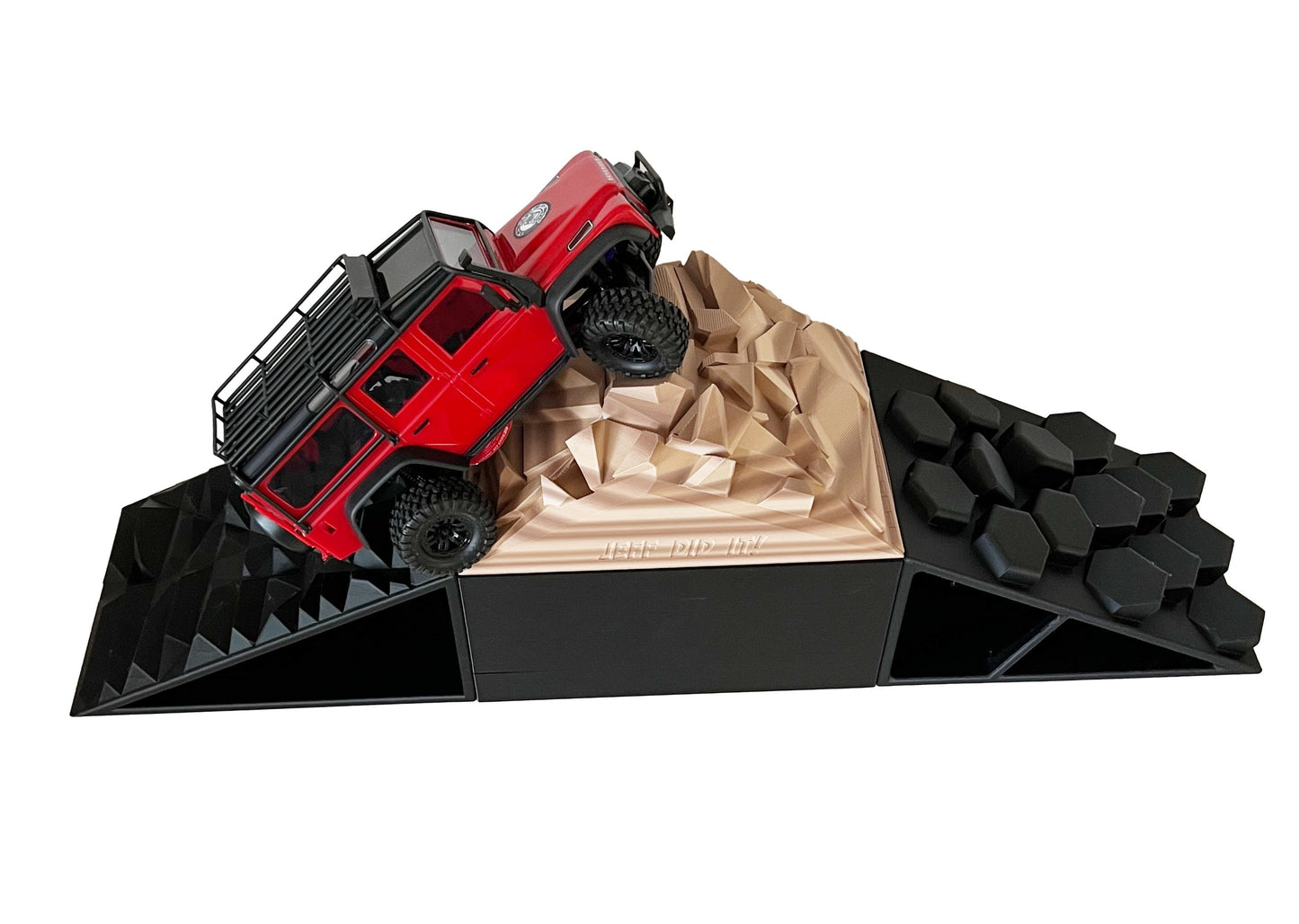 1/16- 1/18th Realistic Sedimentary Rock Display & Compatible w/Traxxas TQi Radio - Crawler - 2 Ramp Set / Back Scratcher - Customizable