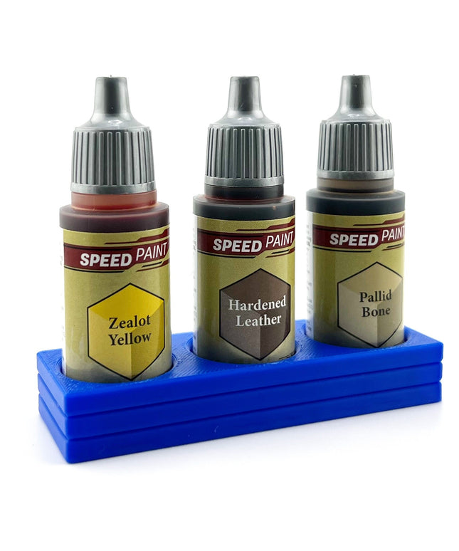 The Army Painter 17mm Paint Bottle Holder / Stand - Holds 3 The Army Painter 17mm Bottles with Anti-Slip Rubber Feet - 3D Printed