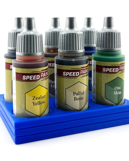 The Army Painter 17mm Paint Bottle Holder / Stand - Holds 6 The Army Painter 17mm Bottles with Anti-Slip Rubber Feet - 3D Printed