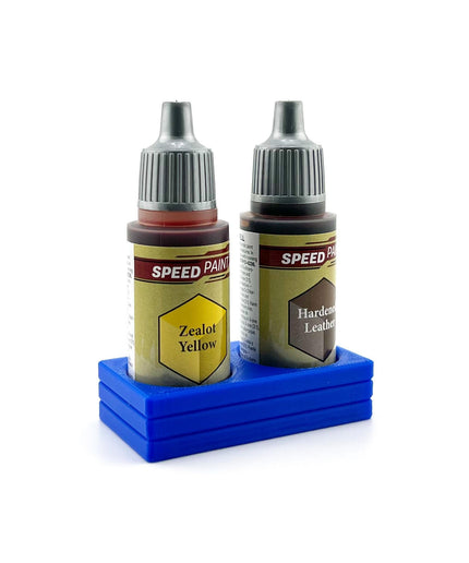 The Army Painter 17mm Paint Bottle Holder / Stand - Holds 2 The Army Painter 17mm Bottles with Anti-Slip Rubber Feet - 3D Printed