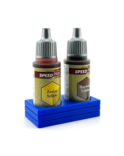 The Army Painter 17mm Paint Bottle Holder / Stand - Holds 2 The Army Painter 17mm Bottles with Anti-Slip Rubber Feet - 3D Printed