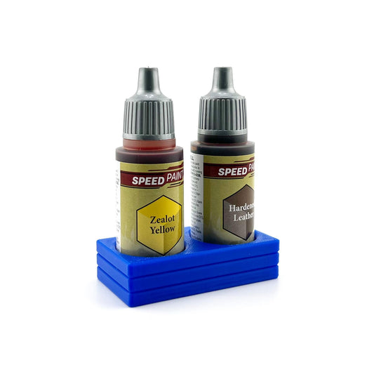 The Army Painter 17mm Paint Bottle Holder / Stand - Holds 2 The Army Painter 17mm Bottles with Anti-Slip Rubber Feet - 3D Printed