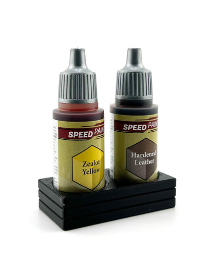 The Army Painter 17mm Paint Bottle Holder / Stand - Holds 2 The Army Painter 17mm Bottles with Anti-Slip Rubber Feet - 3D Printed
