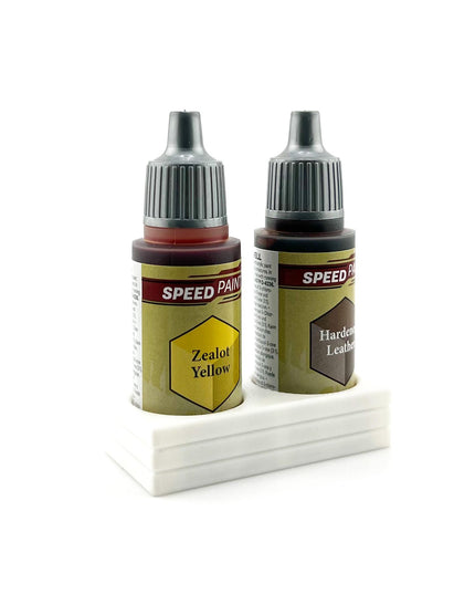 The Army Painter 17mm Paint Bottle Holder / Stand - Holds 2 The Army Painter 17mm Bottles with Anti-Slip Rubber Feet - 3D Printed
