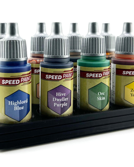 The Army Painter 17mm Paint Bottle Holder / Stand - Holds 8 The Army Painter 17mm Bottles with Anti-Slip Rubber Feet - 3D Printed