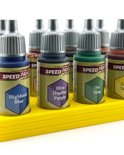 The Army Painter 17mm Paint Bottle Holder / Stand - Holds 8 The Army Painter 17mm Bottles with Anti-Slip Rubber Feet - 3D Printed
