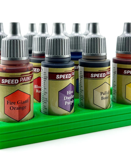 The Army Painter 17mm Paint Bottle Holder / Stand - Holds 12 The Army Painter 17mm Bottles with Anti-Slip Rubber Feet - 3D Printed