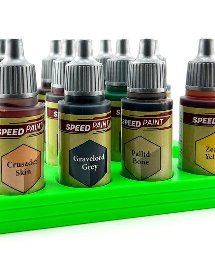 The Army Painter 17mm Paint Bottle Holder / Stand - Holds 12 The Army Painter 17mm Bottles with Anti-Slip Rubber Feet - 3D Printed