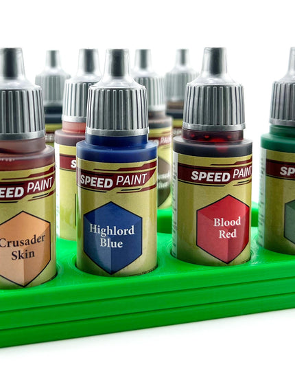 The Army Painter 17mm Paint Bottle Holder / Stand - Holds 16 The Army Painter 17mm Bottles with Anti-Slip Rubber Feet - 3D Printed