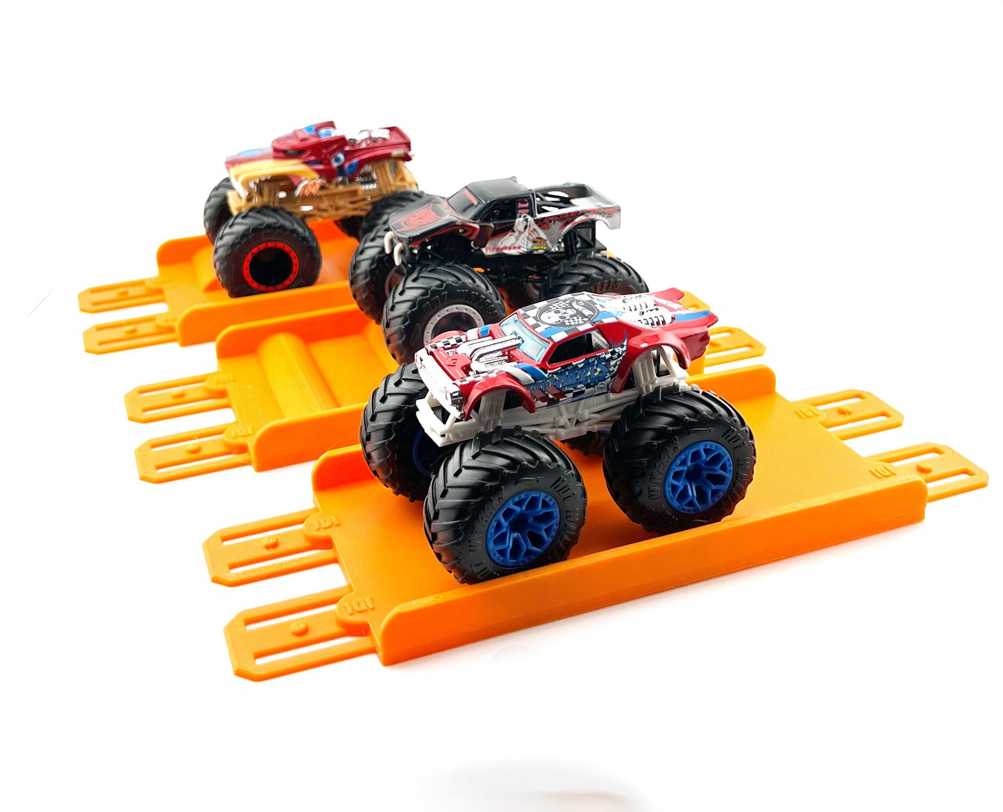 Jeff Did It! - Hot Wheels Monster Truck - 2 Lane Track Upgrade Set  - 3D Printed - Designed and Made in the USA