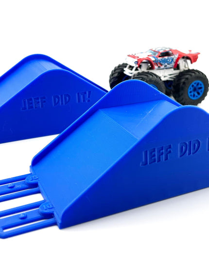Jeff Did It! - Hot Wheels Monster Truck - 2 Lane Jump/Roll Over Set - 3D Printed - Designed and Made in the USA
