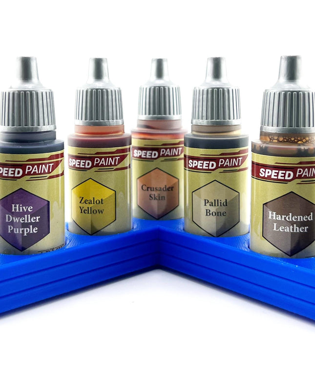 The Army Painter 17mm Paint Bottle Holder / Stand - Holds 7 The Army Painter 17mm Bottles with Anti-Slip Rubber Feet - 3D Printed