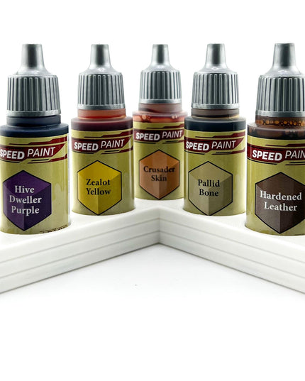 The Army Painter 17mm Paint Bottle Holder / Stand - Holds 7 The Army Painter 17mm Bottles with Anti-Slip Rubber Feet - 3D Printed