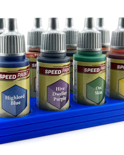 The Army Painter 17mm Paint Bottle Holder / Stand - Holds 8 The Army Painter 17mm Bottles with Anti-Slip Rubber Feet - 3D Printed