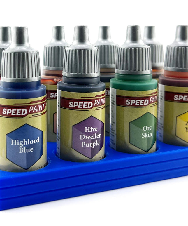 The Army Painter 17mm Paint Bottle Holder / Stand - Holds 8 The Army Painter 17mm Bottles with Anti-Slip Rubber Feet - 3D Printed