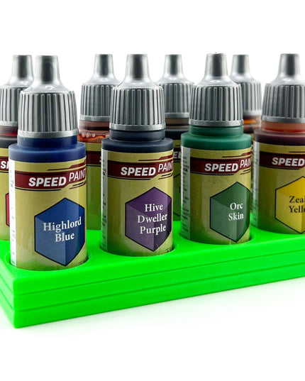The Army Painter 17mm Paint Bottle Holder / Stand - Holds 8 The Army Painter 17mm Bottles with Anti-Slip Rubber Feet - 3D Printed