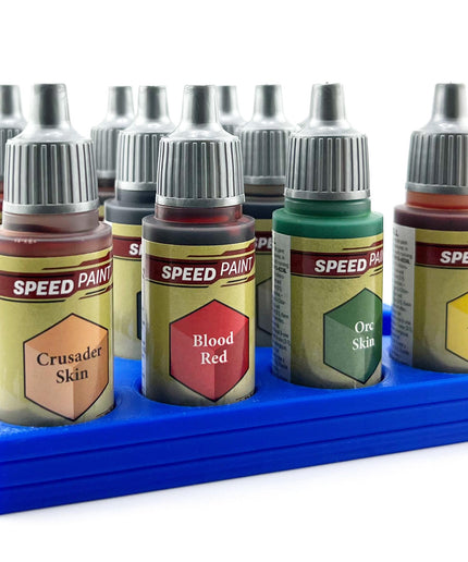 The Army Painter 17mm Paint Bottle Holder / Stand - Holds 12 The Army Painter 17mm Bottles with Anti-Slip Rubber Feet - 3D Printed
