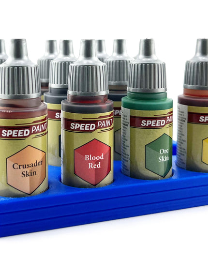 The Army Painter 17mm Paint Bottle Holder / Stand - Holds 12 The Army Painter 17mm Bottles with Anti-Slip Rubber Feet - 3D Printed