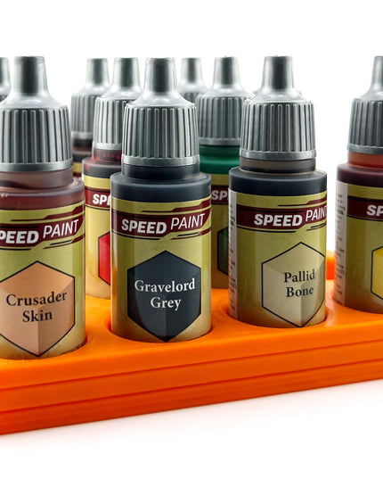 The Army Painter 17mm Paint Bottle Holder / Stand - Holds 12 The Army Painter 17mm Bottles with Anti-Slip Rubber Feet - 3D Printed