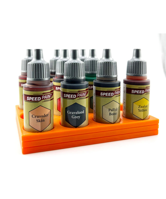 The Army Painter 17mm Paint Bottle Holder / Stand - Holds 12 The Army Painter 17mm Bottles with Anti-Slip Rubber Feet - 3D Printed