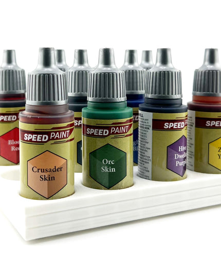 The Army Painter 17mm Paint Bottle Holder / Stand - Holds 12 The Army Painter 17mm Bottles with Anti-Slip Rubber Feet - 3D Printed