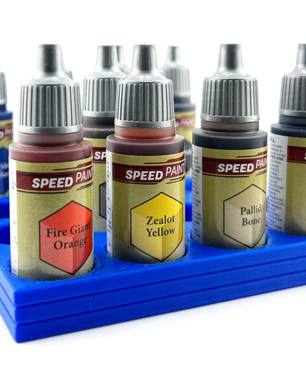 The Army Painter 17mm Paint Bottle Holder / Stand - Holds 16 The Army Painter 17mm Bottles with Anti-Slip Rubber Feet - 3D Printed