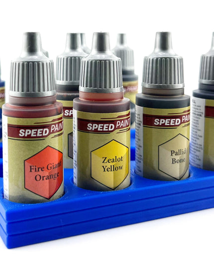 The Army Painter 17mm Paint Bottle Holder / Stand - Holds 16 The Army Painter 17mm Bottles with Anti-Slip Rubber Feet - 3D Printed