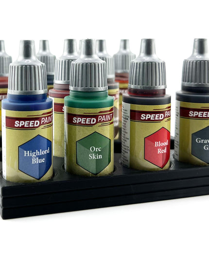 The Army Painter 17mm Paint Bottle Holder / Stand - Holds 16 The Army Painter 17mm Bottles with Anti-Slip Rubber Feet - 3D Printed