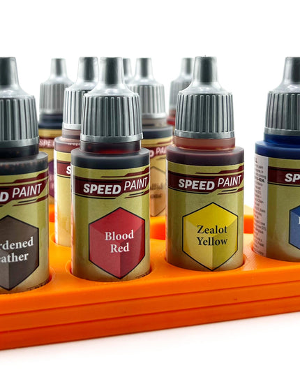 The Army Painter 17mm Paint Bottle Holder / Stand - Holds 16 The Army Painter 17mm Bottles with Anti-Slip Rubber Feet - 3D Printed