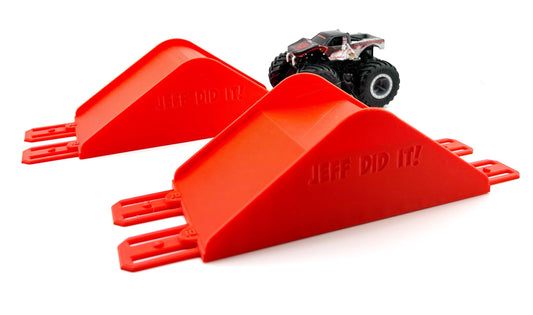 Jeff Did It! - Hot Wheels Monster Truck - 2 Lane Jump/Roll Over Set - 3D Printed - Designed and Made in the USA