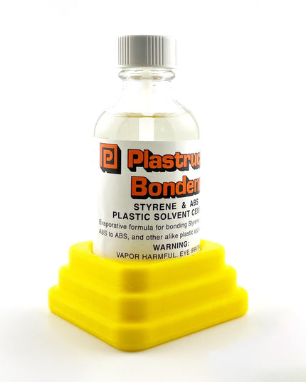 Plastruct Bondene Anti-Tip Bottle Holder for 2 oz Bottle with Anti-Slip Rubber Feet - Holds 1 Bottle - Made and Designed in the USA
