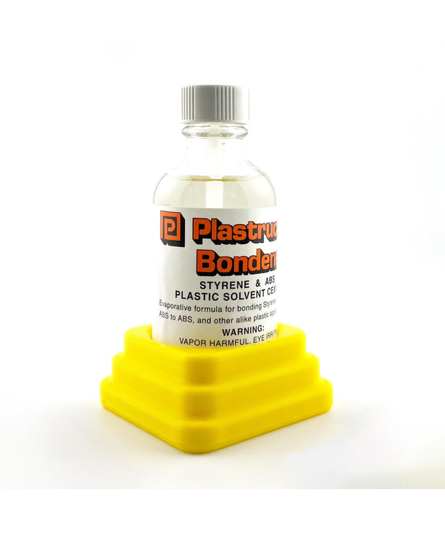 Plastruct Bondene Anti-Tip Bottle Holder for 2 oz Bottle with Anti-Slip Rubber Feet - Holds 1 Bottle - Made and Designed in the USA