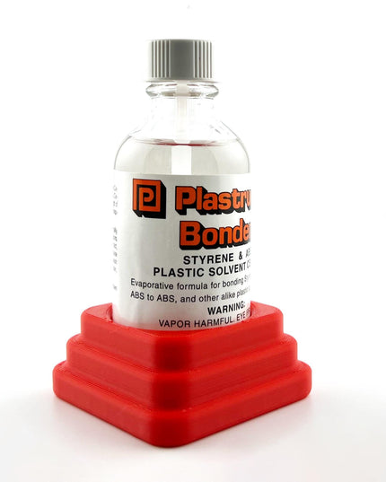 Plastruct Bondene Anti-Tip Bottle Holder for 2 oz Bottle with Anti-Slip Rubber Feet - Holds 1 Bottle - Made and Designed in the USA
