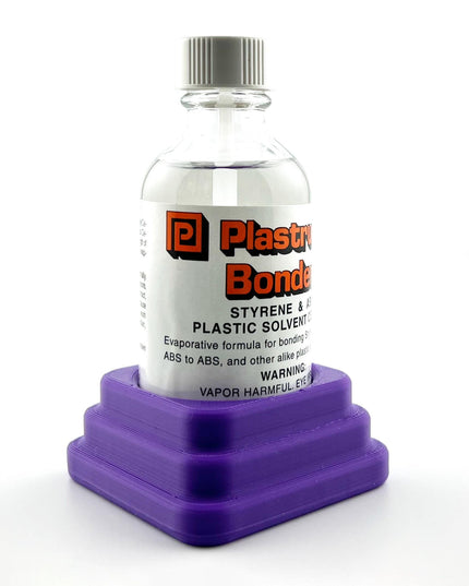 Plastruct Bondene Anti-Tip Bottle Holder for 2 oz Bottle with Anti-Slip Rubber Feet - Holds 1 Bottle - Made and Designed in the USA