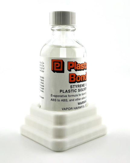 Plastruct Bondene Anti-Tip Bottle Holder for 2 oz Bottle with Anti-Slip Rubber Feet - Holds 1 Bottle - Made and Designed in the USA