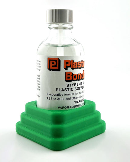 Plastruct Bondene Anti-Tip Bottle Holder for 2 oz Bottle with Anti-Slip Rubber Feet - Holds 1 Bottle - Made and Designed in the USA