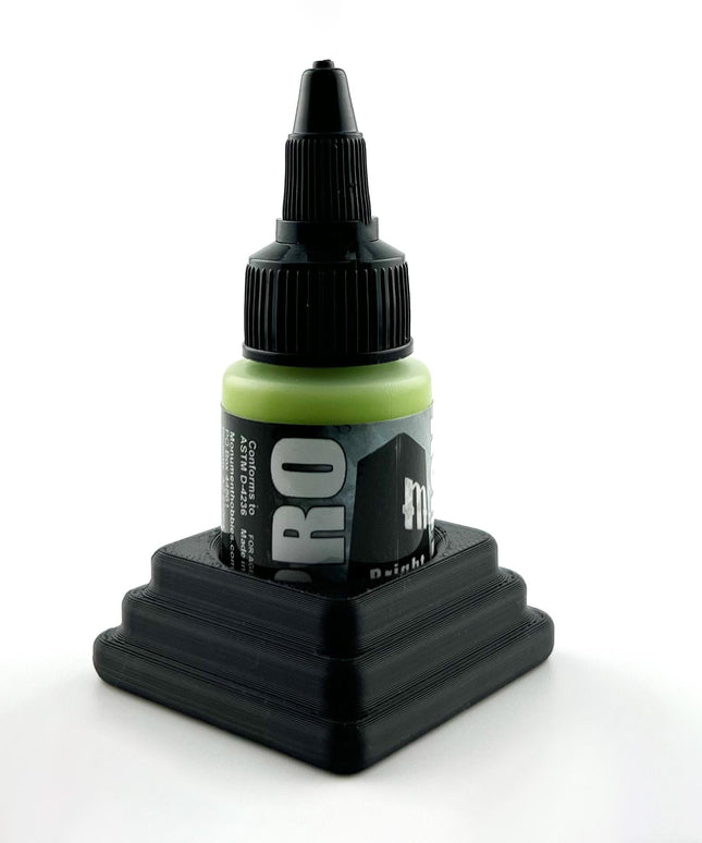 Monument Hobbies 22ml 30mm Paint Bottle Holder / Stand - Holds 1 Monument Hobbies 22ml 30mm  Bottle w/ Anti-Slip Rubber Feet - 3D Printed