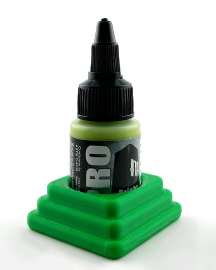 Monument Hobbies 22ml 30mm Paint Bottle Holder / Stand - Holds 1 Monument Hobbies 22ml 30mm  Bottle w/ Anti-Slip Rubber Feet - 3D Printed