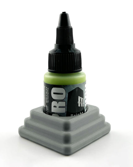 Monument Hobbies 22ml 30mm Paint Bottle Holder / Stand - Holds 1 Monument Hobbies 22ml 30mm  Bottle w/ Anti-Slip Rubber Feet - 3D Printed