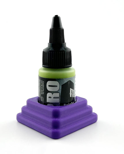 Monument Hobbies 22ml 30mm Paint Bottle Holder / Stand - Holds 1 Monument Hobbies 22ml 30mm  Bottle w/ Anti-Slip Rubber Feet - 3D Printed
